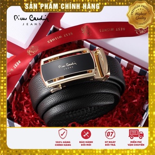 Thắt lưng nam pierre cardin da bò mặt màu vàng