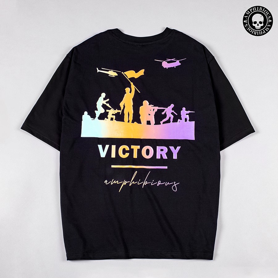 NĂNG ĐỘNG, TRẺ TRUNG 💀 Áo thun unisex VICTORY tay lỡ form rộng 100% Cotton nam nữ - SkullStore local brand chính hãng VN