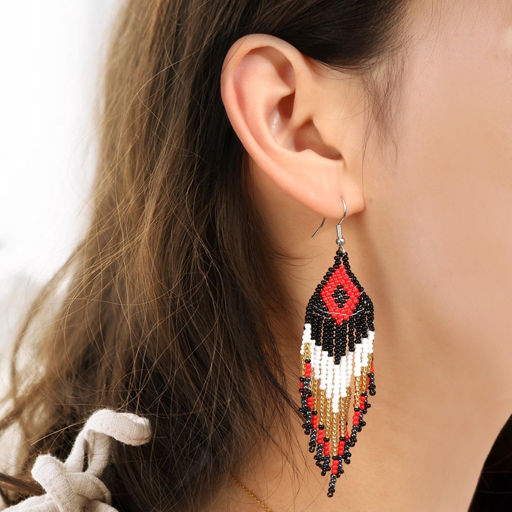 Bông Tai Tua Rua Dáng Dài Phong Cách Bohemian Thời Trang