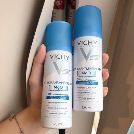 Xịt Khử Mùi &amp; Khô Thoáng Vùng Da Dưới Cánh Tay Giàu Khoáng Vichy Deodorant Mineral 125ml