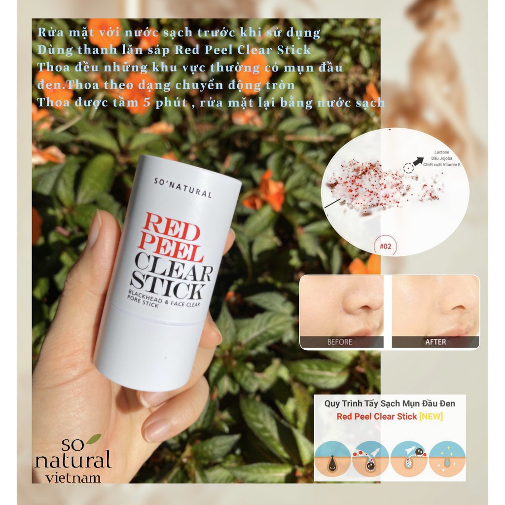 LĂN  MỤN SO’NATURAL RED PEEL CLEAR STICK