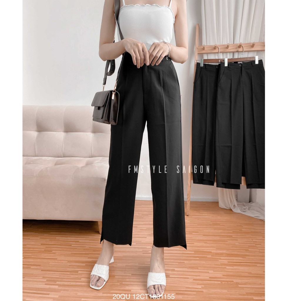 Quần tây ống rộng khóa kiểu trước siêu hách chân thời trang nữ Fmstyle Saigon 20QU12CT1801