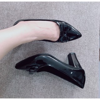Giày cao gót nơ xinh xắn ( da bóng )