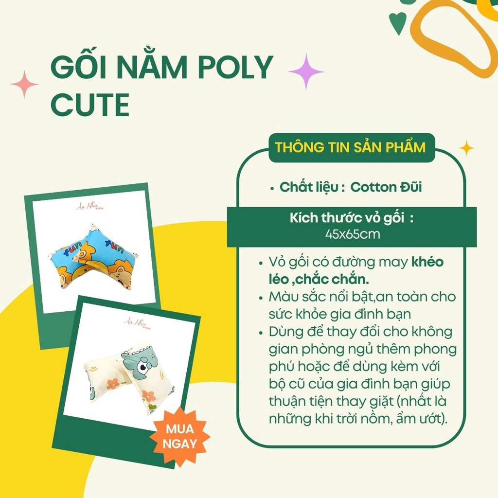 Vỏ gối nằm 💖45x65💖 cotton poly cute An Như Bedding
