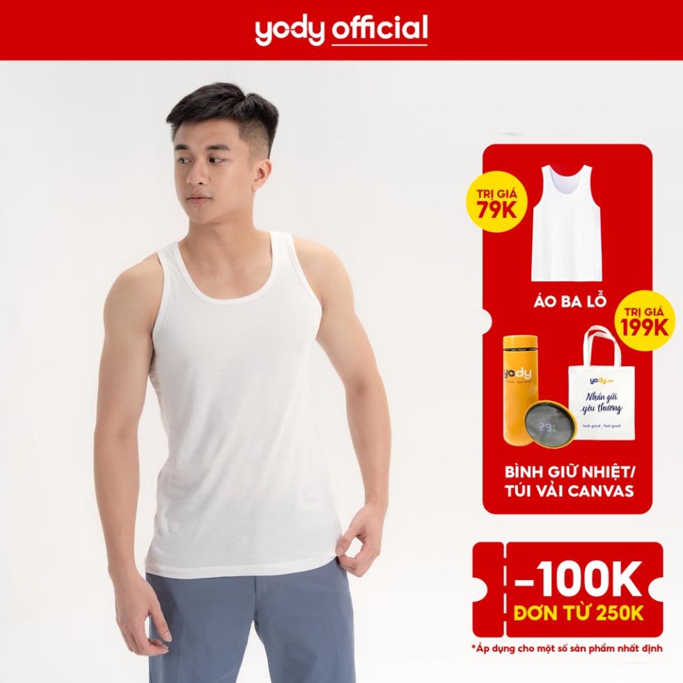 Áo ba lỗ Yody nam basic chất cotton mềm mịn MBL1 Đẹp
