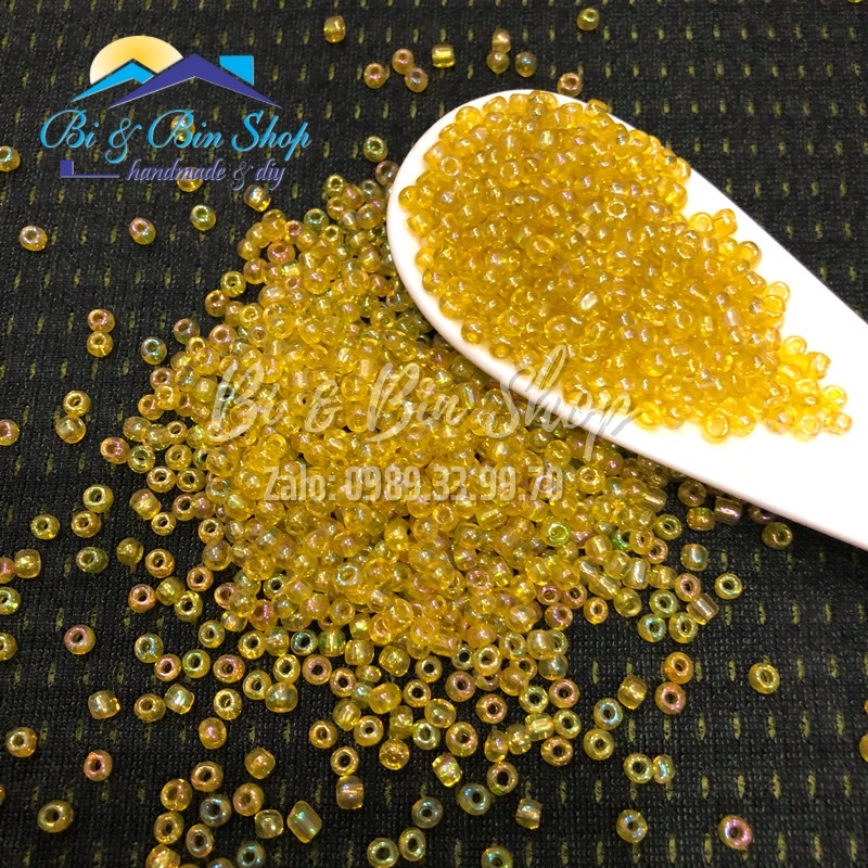 90g Cườm Tròn Đại 4mm Màu Ánh Cừ Đính Kết Trang Phục Thời Trang
