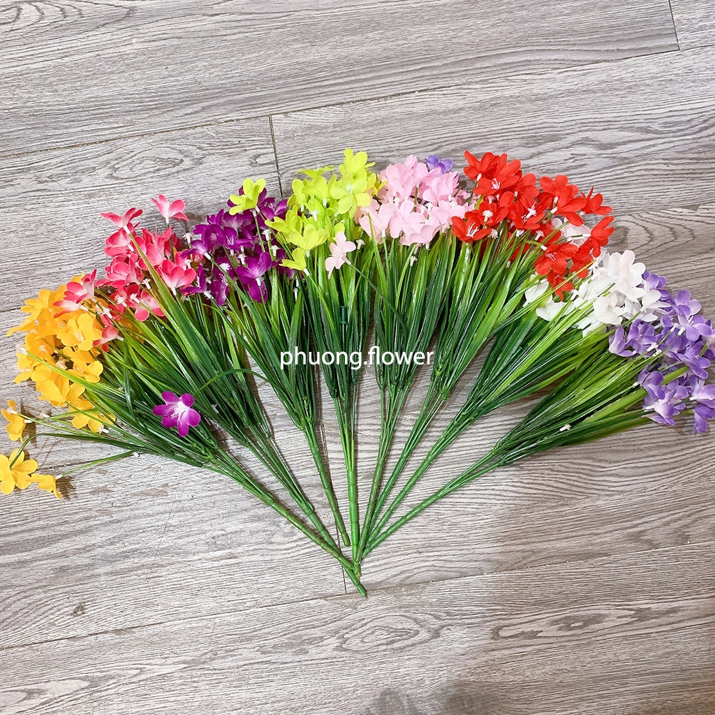 Cụm Hoa Thủy Tiên giả hoa bằng lụa cao 40cm 7 nhánh nhỏ dễ thương decor trang trí cực đẹp