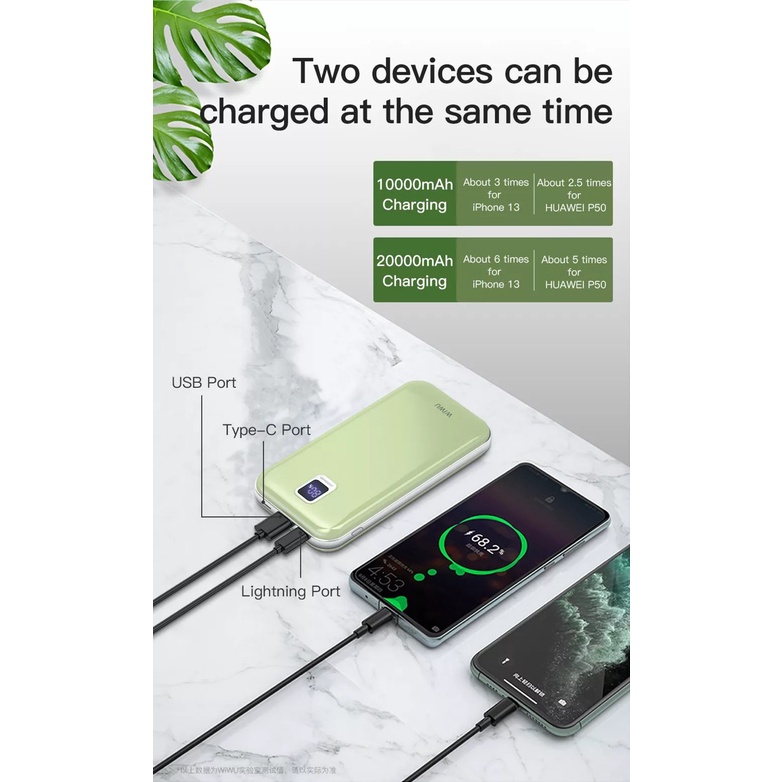 Pin dự phòng Wiwu Ultra-fast Charge JC-17 Dành Cho Điện Thoại, Ipad Sạc An Toàn Trên Máy Bay, Sạc Được Hai Thiết Bị