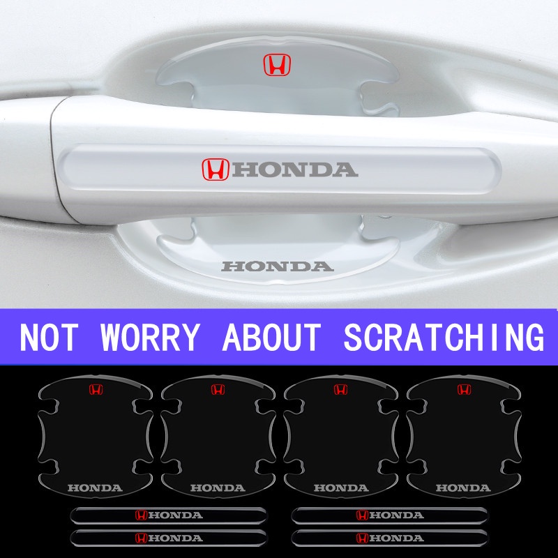 Bộ 4 / 8 Miếng Dán Bảo Vệ Tay Nắm Cửa Xe Hơi Honda Accord CRV HRV Civic BRV