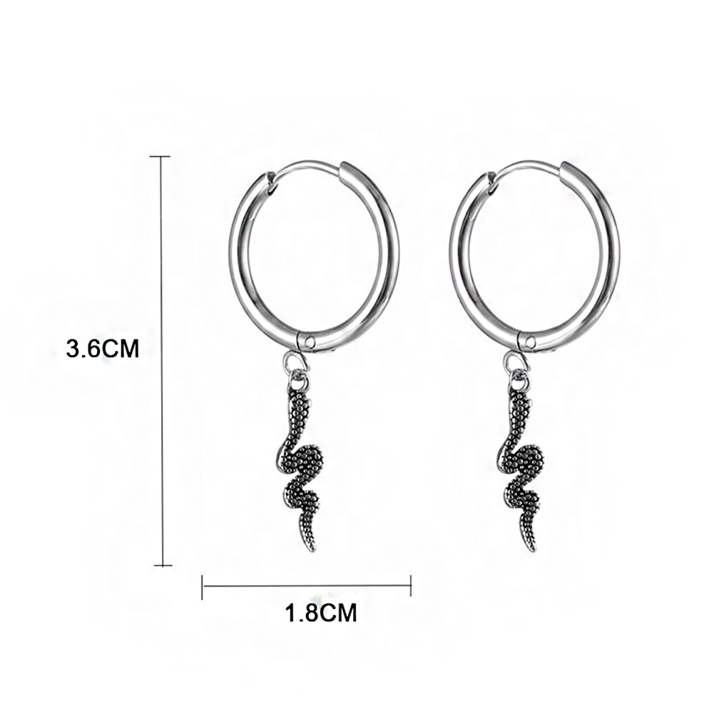 Khuyên Tai Hình Rắn Bằng Thép Không Gỉ Thời Trang Cá Tính Chất Lượng Cao Cho Nam Và Nữ
