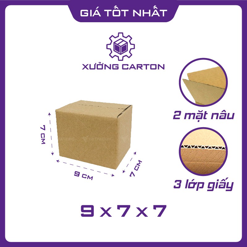 9x7x7 - 50 hộp carton giấy nhỏ đóng gói hàng