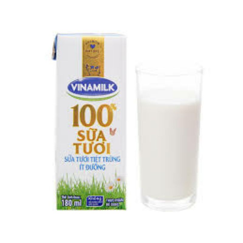 Sữa tươi Vinamilk ít đường 180ml lốc 4 hộp