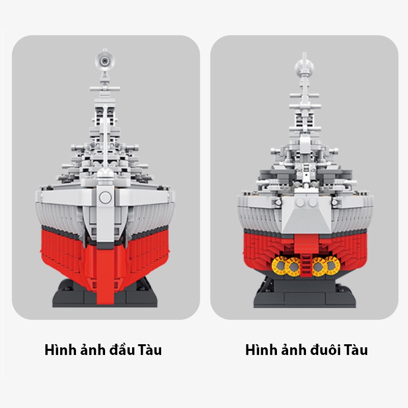 Đồ chơi Lắp Ráp Tàu Chiến Hoa Kỳ USS B-55, Panlos 637005 North Carolina Class Battle Ship, Xếp hình thông minh 1638 mảnh