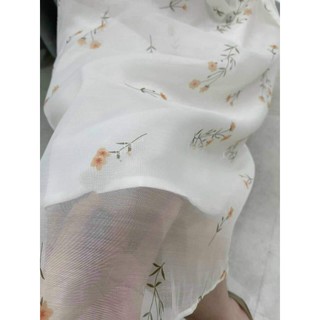 vải tơ xước oganza hoa