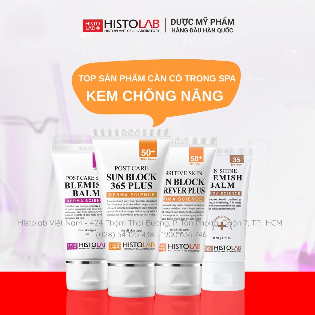 Mẫu thử kem chống nắng Histolab - có màu/không màu