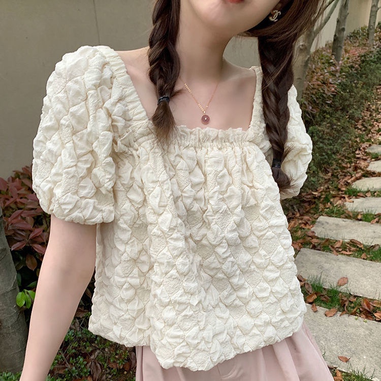 Áo Sơ Mi chiffon Tay Phồng Phong Cách Phương Tây Thời Trang Mùa Hè 2022 Mới Cho Nữ