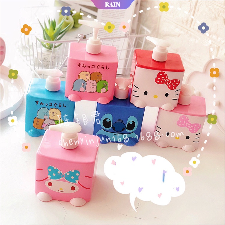 SANRIO 1 Bình Đựng Xà Phòng Rửa Tay Dạng Ấn Hình Nhân Vật Hoạt Hình My Melody Hello Kitty Stitch Dành Cho Trẻ Em