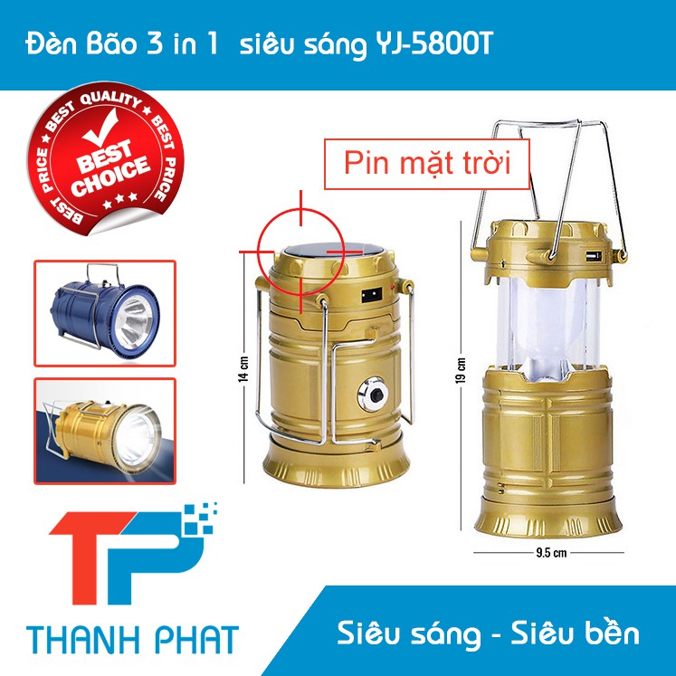 Đèn bão 3 in 1 năng lượng mặt trời YJ-5800T