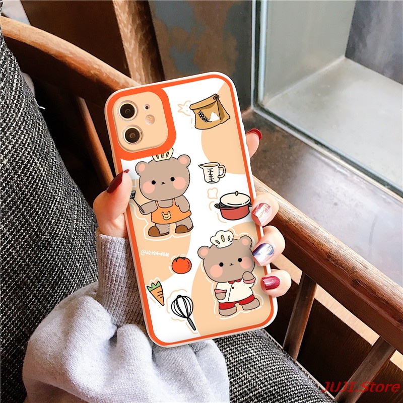 Ốp lưng iPhone ốp gấu và thỏ đầu bếp từ iP 6 đến 13 promax