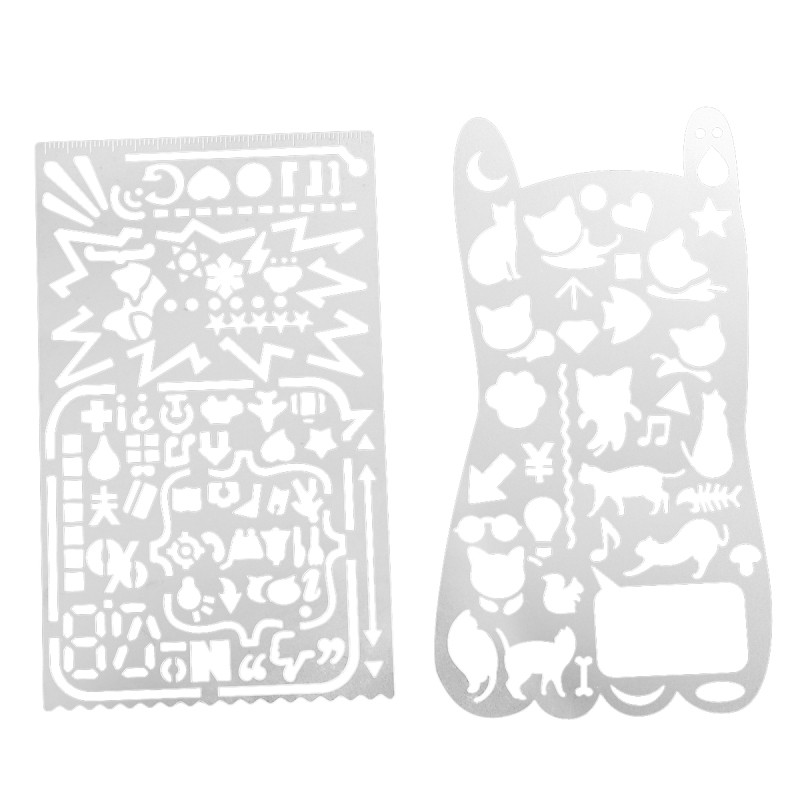 2PCS Washable Reusable Sturdy Drawing Stencils for Crafts Home