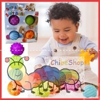 Set 6 bóng mềm chút chít kích thích giác quan cho bé, bộ 6