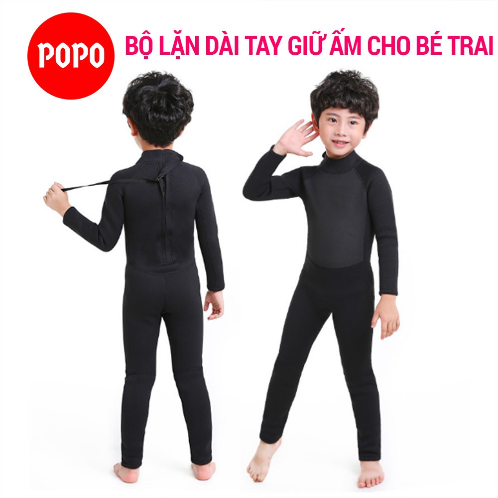 Bộ đồ lặn trẻ em dài tay liền thân dày 2,5mm giữ ấm cơ thể POPO giúp chống nắng, giữ nhiệt an toàn cho bé