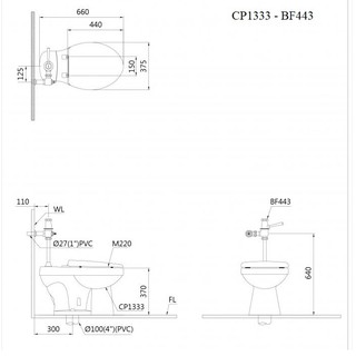 [CHÍNH HÃNG] Van Xả Bàn Cầu Xổm CAESAR BF443