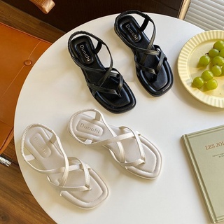 Sandal nữ xỏ ngón da mềm đế bệt