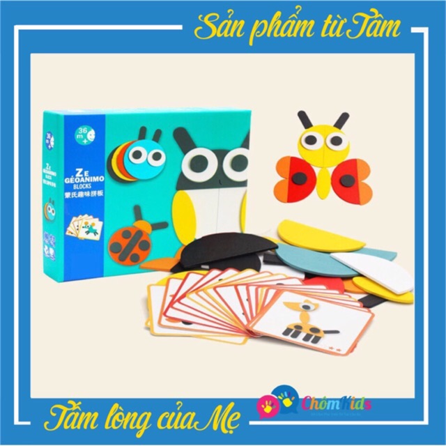 Bộ ghép hình con vật Montestori fun board