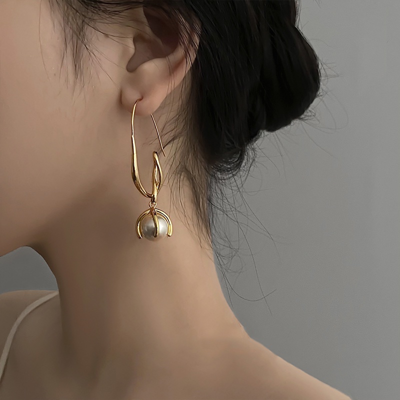 Khuyên Tai Đính Ngọc Trai Sang Trọng Phong Cách Âu Mỹ Cho Nữ
