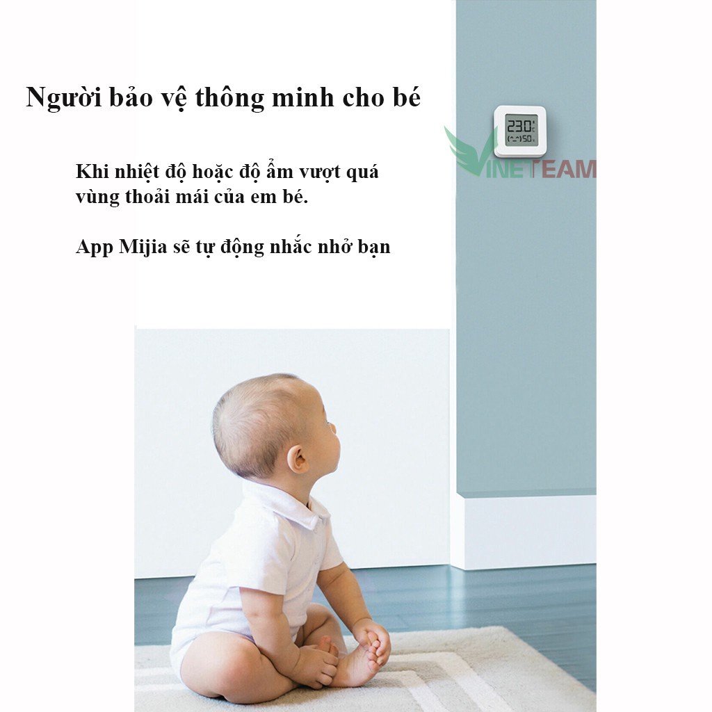 Nhiệt ẩm kế thông minh Xiaomi Mijia thế hệ 2 , Ẩm kế thông minh Hank  kết nối bluetooth