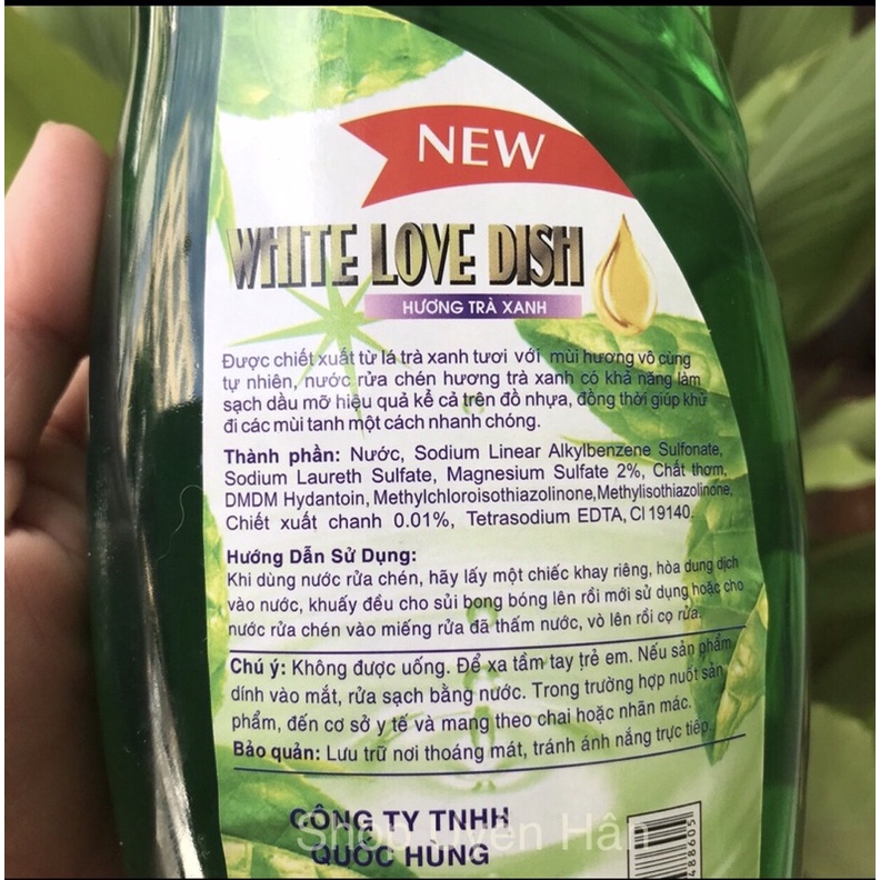 Nước rửa chén bát White Love 750ml ( siêu sạch- an toàn tuyệt đối với da tay)