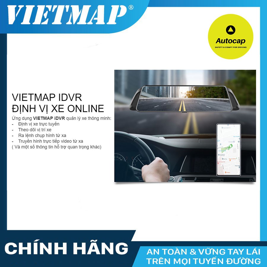 Camera hành trình VIETMAP iDVR P2 cho xe ô tô - Dẫn đường Wifi kèm thẻ 32/64/128GB và SIM 4G