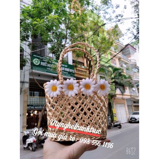 Túi cói hoa cúc siêu đáng iêu các cỡ tùy chọn