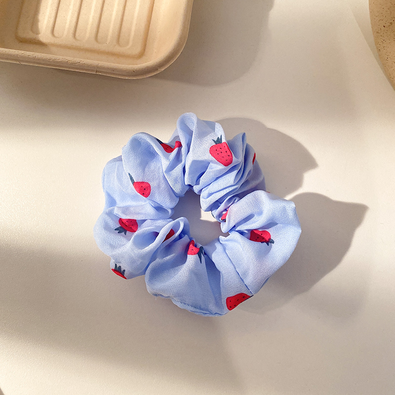 Dây cột tóc in hình quả dâu tây dễ thương cho nữ