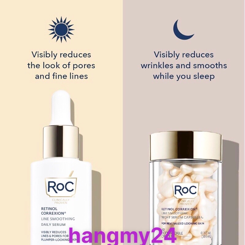 Serum cấp ẩm chống lão hoá Roc Retinol Correxion Line Soothing Day/Night 30ml
