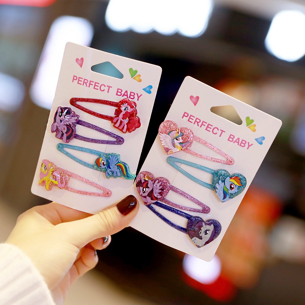 DISNEY Kẹp Tóc Hình Ngựa Một Sừng Dễ Thương Cho Bé Gái