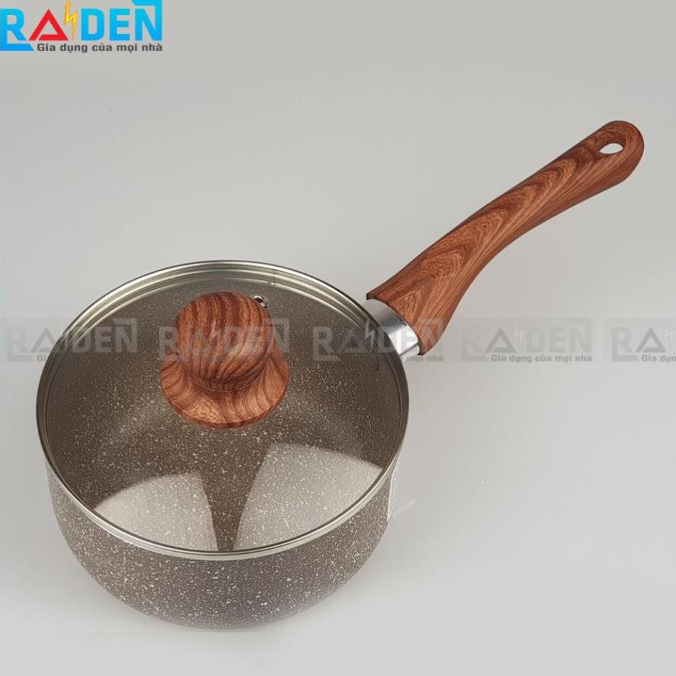 [TB02] Quánh sữa vân đá chống dính 16cm Greencook nấu cháo, khuấy bột, đánh trứng