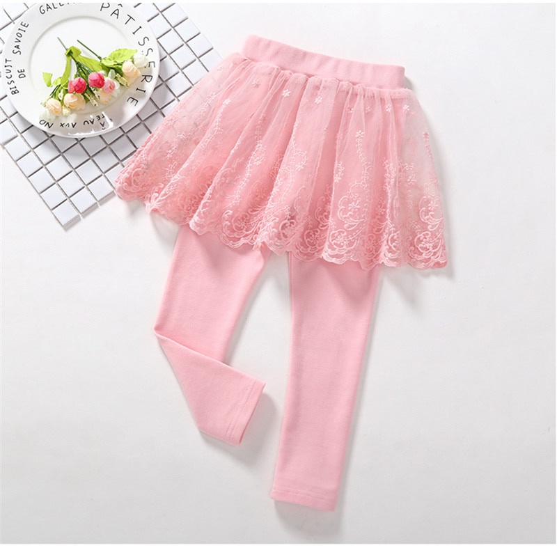 Quần Váy Legging Công Chúa Bằng Vải Cotton Phối Ren Thời Trang Xuân Thu Năm 2021 Cho Bé Gái 2-7 Tuổi