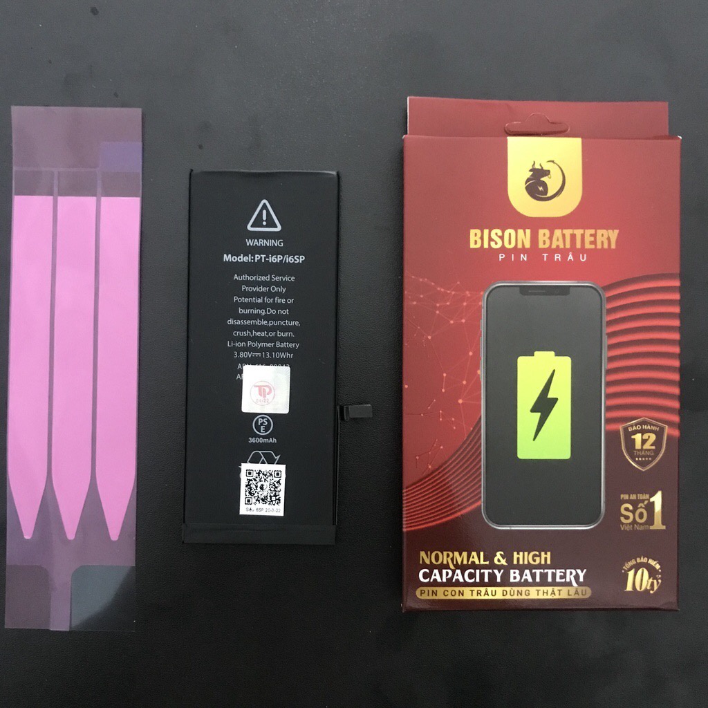 Pin Bison con trâu Dung Lượng Cao cho ip se/6/6s/6plus/6splus/7/7plus/8/8plus/X/XsMax/11/11pro/11promax/12/12pro