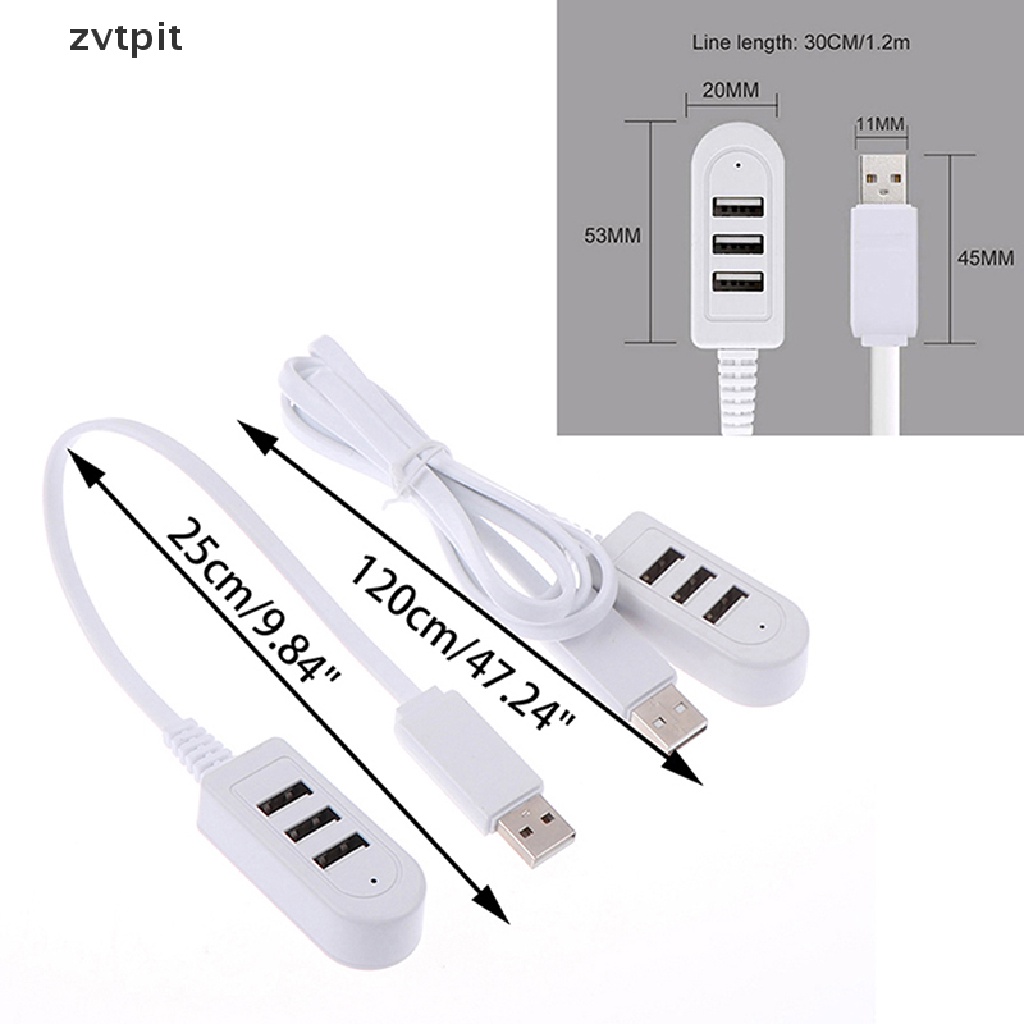 [ZVPT] 3 USB Multi-function 3A Charger Converter Extension Line Multi-port HUB Hub DSF