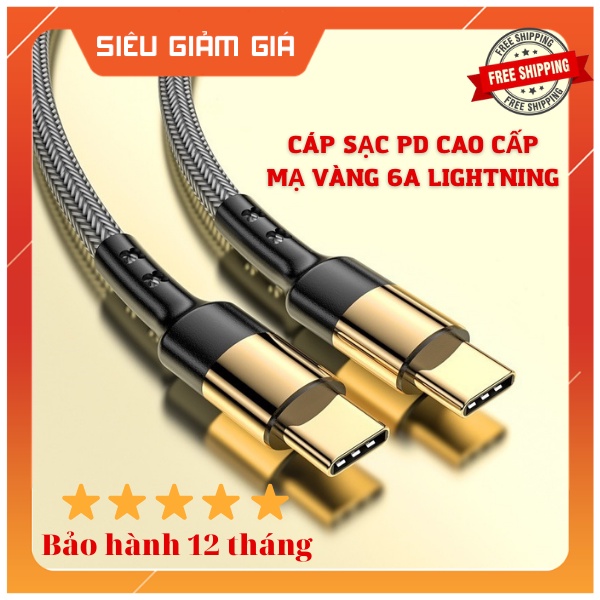 Cáp Sạc Nhanh 20W PD Cho IP 7/7plus/8/8plus/x/xr/xs/11/12/pro/max / MacBook, iPad Pro – Cáp sạc mạ vàng C To L 20W - PKS