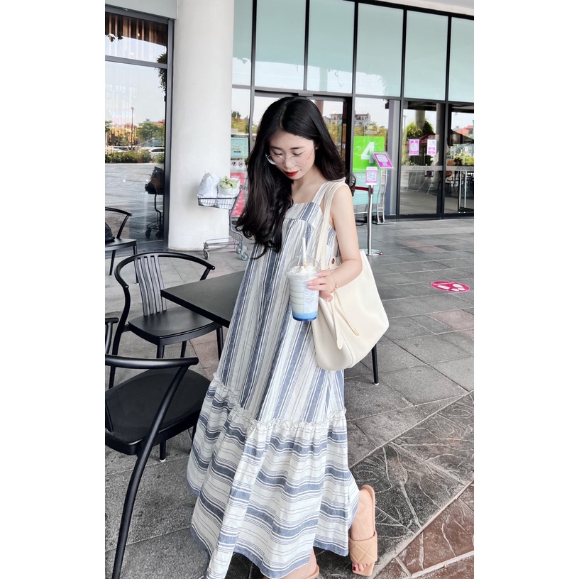 Váy kẻ hai dây đuôi cá