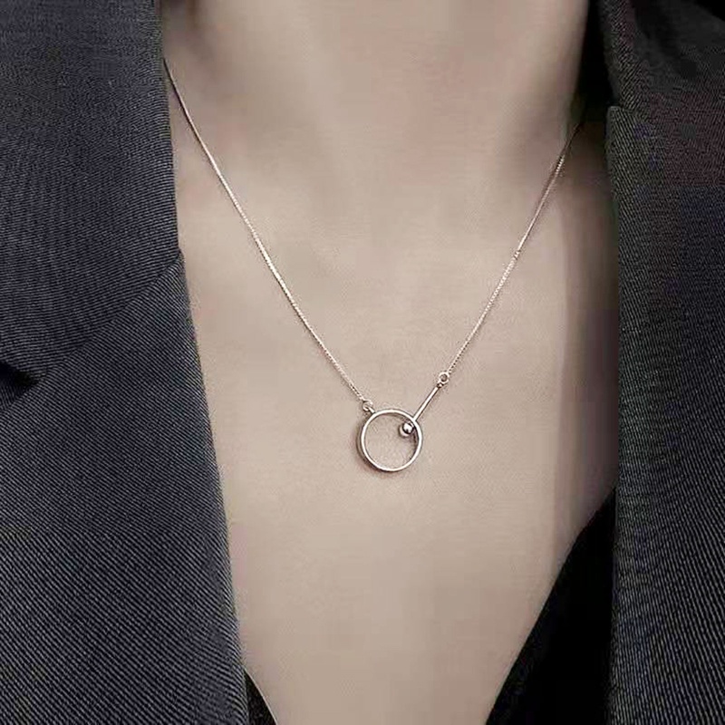 Flgo Vòng cổ Hợp Kim Mặt Tròn Thời Trang Cho Nữ