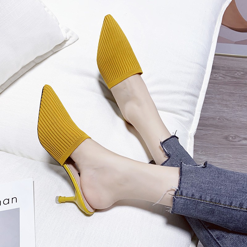 Giày Sandal cao gót nữ mũi nhọn đế chống trơn trượt