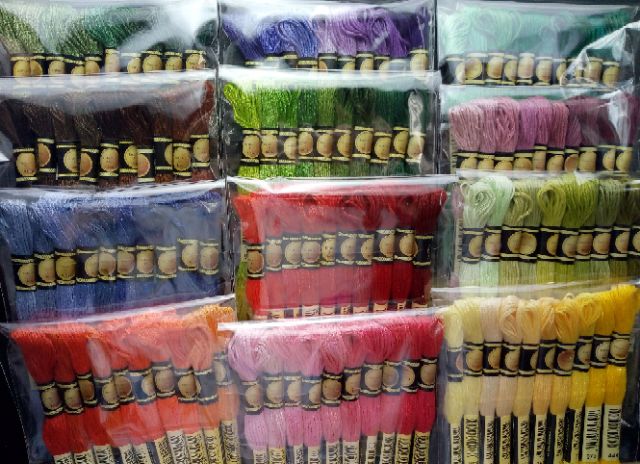 Set chỉ Tông Hồng, Xanh Dương, Xanh Lá, Trắng Đen