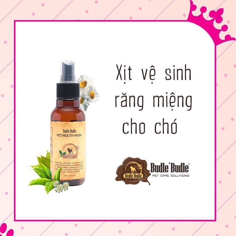 Xịt vệ sinh răng miệng cho chó Budle Budle 120ml