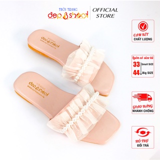 Dép nữ quai ngang bèo nhún Depvashock size lớn 41 42 43