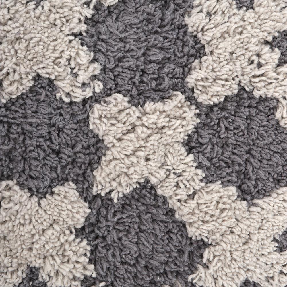 HomeBase HLS Thảm trải sàn cotton có lớp keo chống trơn trượt SS-PINE W45xH70xD1 màu xám