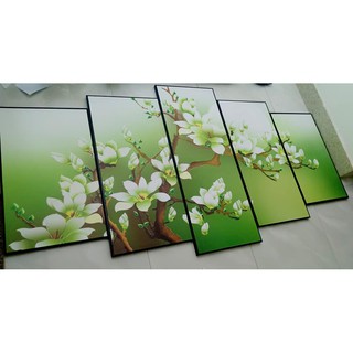 Tranh bộ canvas 5 tấm hoa mộc lan
